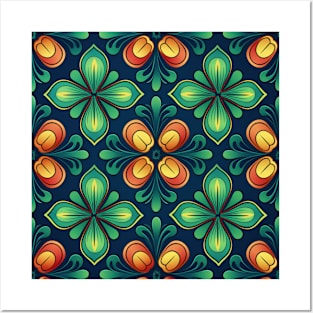 Clover shamrock in St Patricks day seamless pattern Posters and Art